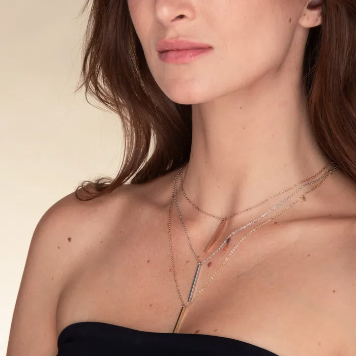 Camile Stone Necklaces Thin Bar Drop Necklace