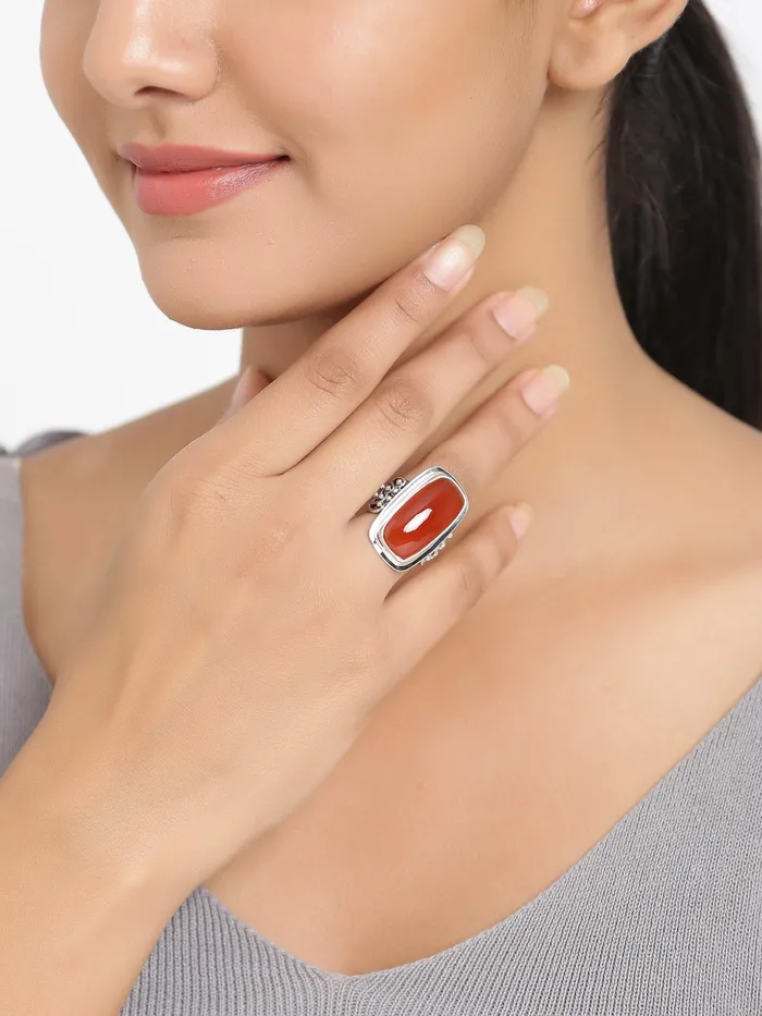 Carnelian Solid 925 Sterling Silver Ring Jewelry YoTreasure Rings