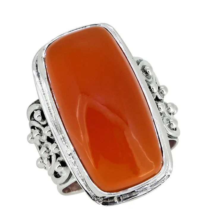 Carnelian Solid 925 Sterling Silver Ring Jewelry YoTreasure Rings