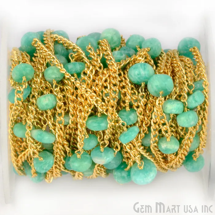 Chrysoprase 36mm Gold Plated Wire Wrapped Beads Rosary Chain GemmartUSA PreStyled Sets Chrysoprase 36mm Gold Plated Wire Wrapped Beads Rosary Chain GemmartUSA PreStyled Sets