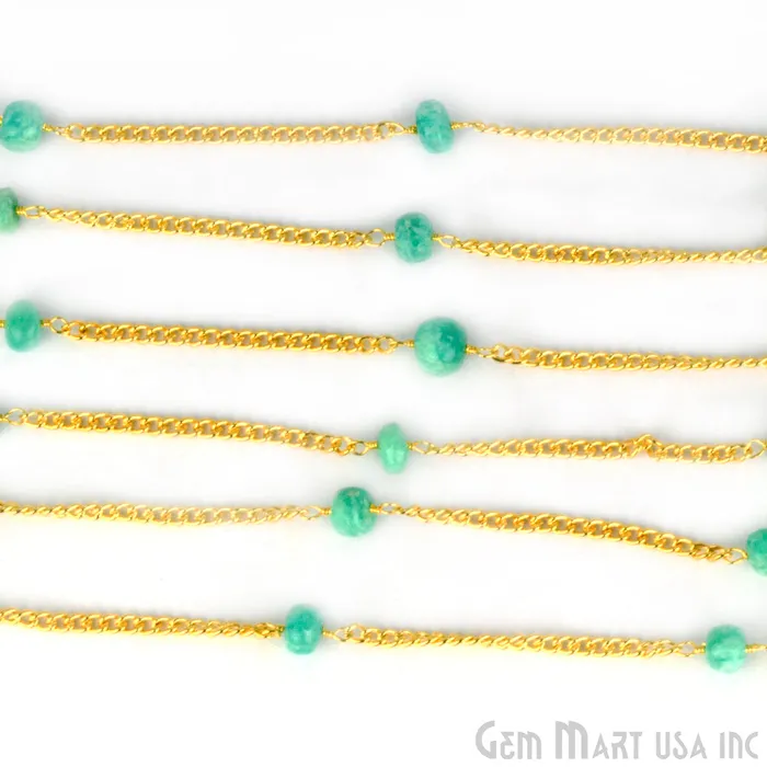 Chrysoprase 36mm Gold Plated Wire Wrapped Beads Rosary Chain GemmartUSA PreStyled Sets Chrysoprase 36mm Gold Plated Wire Wrapped Beads Rosary Chain GemmartUSA PreStyled Sets