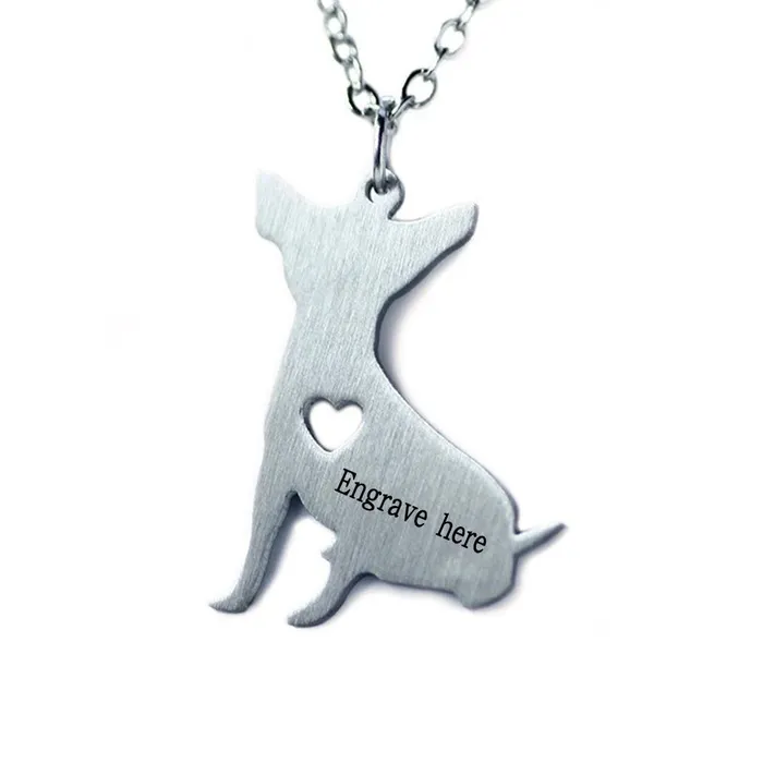 customjewelryan Necklaces Personalized Stainless Steel Chihuahua Puppy Pendant Necklace Engrave Name Gift for Pet Lover customjewelryan Necklaces Personalized Stainless Steel Chihuahua Puppy Pendant Necklace Engrave Name Gift for Pet Lover