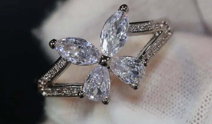 Diamond Butterfly Ring Butterfly Ring Womens Diamond Ring Womens Butterfly Ring Womens Flower Ring Baguette Ring Charm Ring Lab Diamonds London Rings