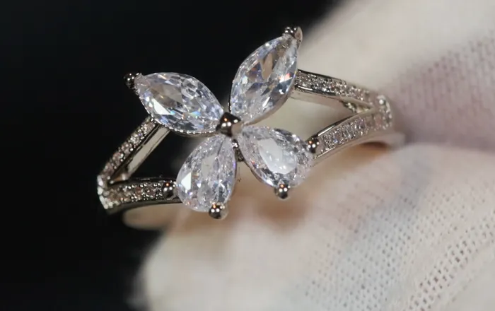 Diamond Butterfly Ring Butterfly Ring Womens Diamond Ring Womens Butterfly Ring Womens Flower Ring Baguette Ring Charm Ring Lab Diamonds London Rings