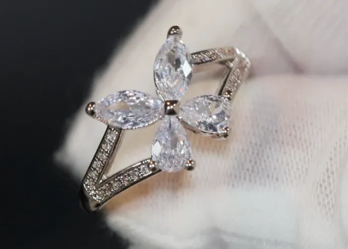 Diamond Butterfly Ring Butterfly Ring Womens Diamond Ring Womens Butterfly Ring Womens Flower Ring Baguette Ring Charm Ring Lab Diamonds London Rings