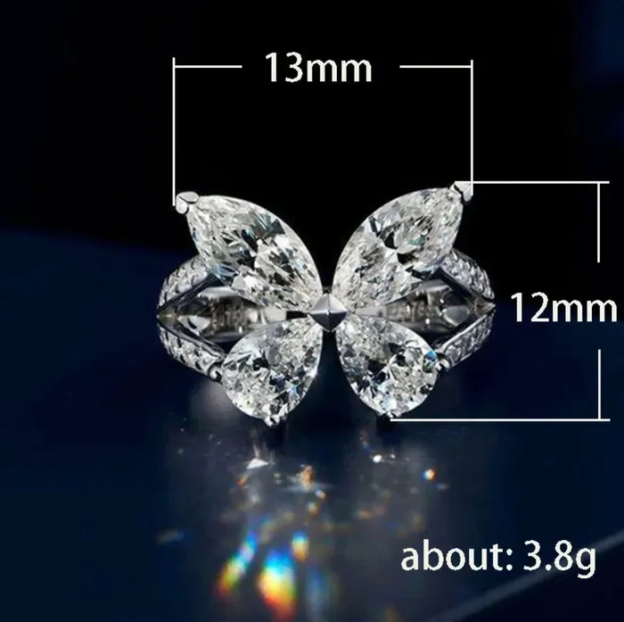 Diamond Butterfly Ring Butterfly Ring Womens Diamond Ring Womens Butterfly Ring Womens Flower Ring Baguette Ring Charm Ring Lab Diamonds London Rings