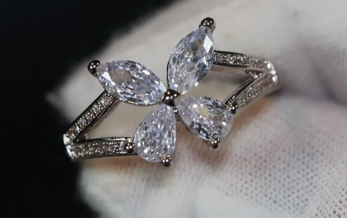 Diamond Butterfly Ring Butterfly Ring Womens Diamond Ring Womens Butterfly Ring Womens Flower Ring Baguette Ring Charm Ring Lab Diamonds London Rings