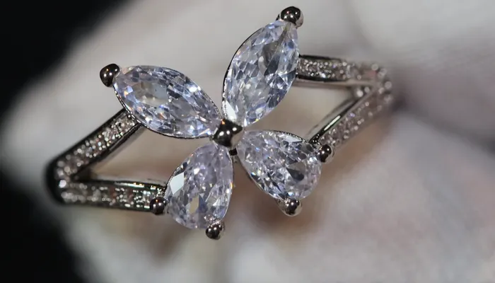 Diamond Butterfly Ring Butterfly Ring Womens Diamond Ring Womens Butterfly Ring Womens Flower Ring Baguette Ring Charm Ring Lab Diamonds London Rings