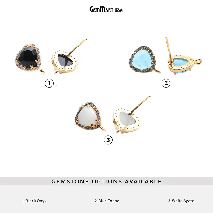 DIY Trillion Cubic Zircon 7mm Gold Plated Loop Connector Stud Earrings GemmartUSA Earrings DIY Trillion Cubic Zircon 7mm Gold Plated Loop Connector Stud Earrings GemmartUSA Earrings