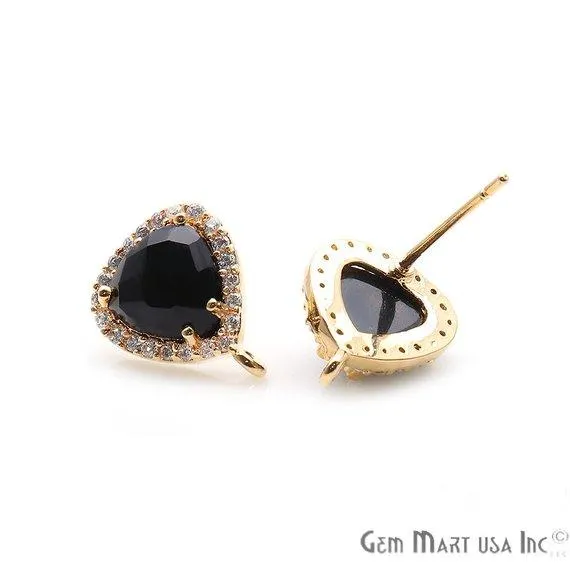 DIY Trillion Cubic Zircon 7mm Gold Plated Loop Connector Stud Earrings GemmartUSA Earrings DIY Trillion Cubic Zircon 7mm Gold Plated Loop Connector Stud Earrings GemmartUSA Earrings