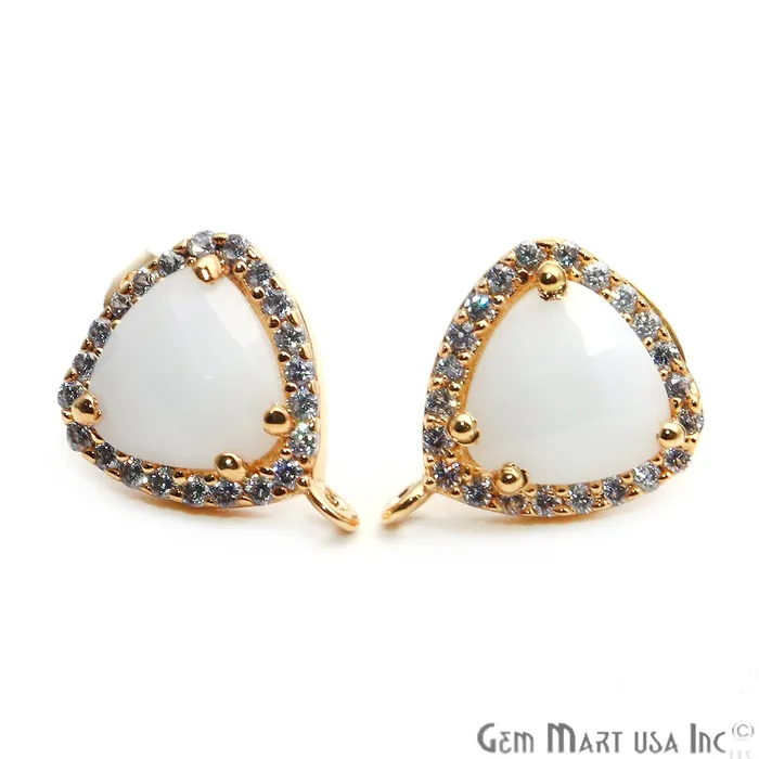 DIY Trillion Cubic Zircon 7mm Gold Plated Loop Connector Stud Earrings GemmartUSA Earrings DIY Trillion Cubic Zircon 7mm Gold Plated Loop Connector Stud Earrings GemmartUSA Earrings