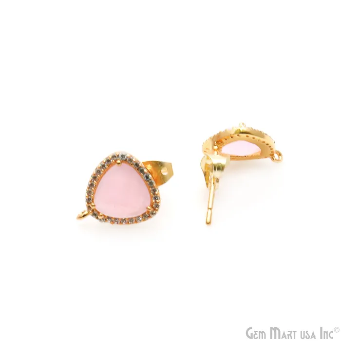 DIY Trillion Cubic Zircon 7mm Gold Plated Loop Connector Stud Earrings GemmartUSA Earrings DIY Trillion Cubic Zircon 7mm Gold Plated Loop Connector Stud Earrings GemmartUSA Earrings