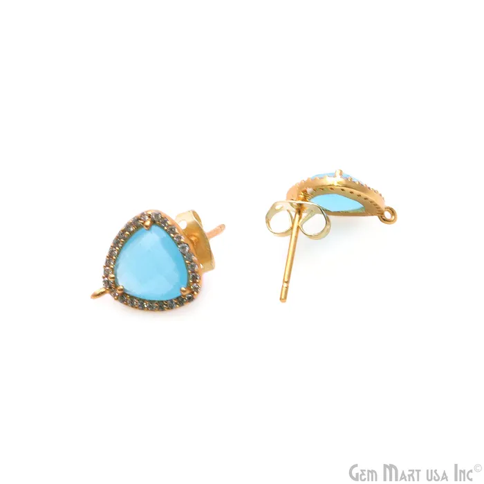 DIY Trillion Cubic Zircon 7mm Gold Plated Loop Connector Stud Earrings GemmartUSA Earrings DIY Trillion Cubic Zircon 7mm Gold Plated Loop Connector Stud Earrings GemmartUSA Earrings