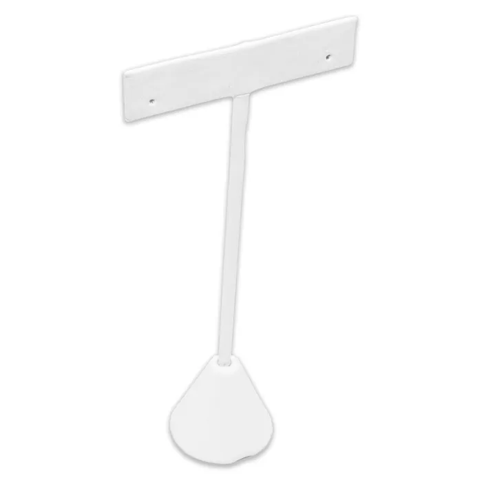 Earrings 4 34 White Leatherette Single Earring TStand JPIDisplay