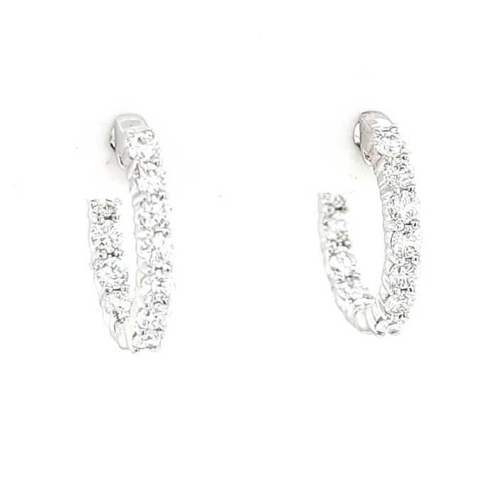 Earrings Armand Jacoby 14k White Gold Inside Out Diamond Oval Hoop Earrings I2338 Earrings Armand Jacoby 14k White Gold Inside Out Diamond Oval Hoop Earrings I2338