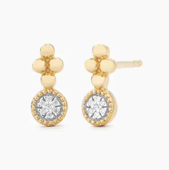 Earrings Ella Stein Ella Stein Gold Pave Diamond Stud Earrings SI3528