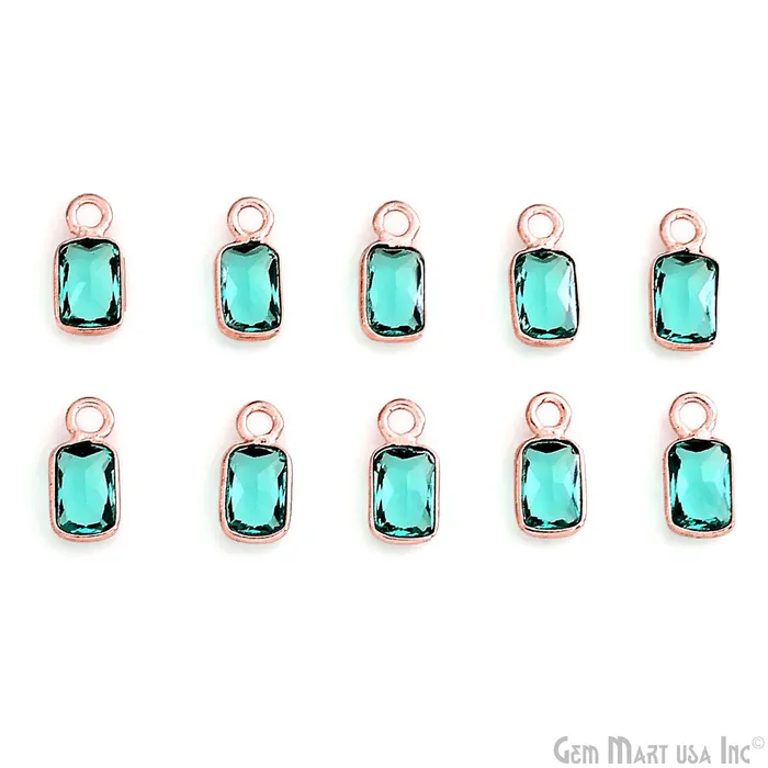 Earrings GemMartUSA 5pc Lot Apatite Octagon 6x4mm Rose Gold Plated Single Bail Brilliant Cut Gemstone Connector Earrings GemMartUSA 5pc Lot Apatite Octagon 6x4mm Rose Gold Plated Single Bail Brilliant Cut Gemstone Connector