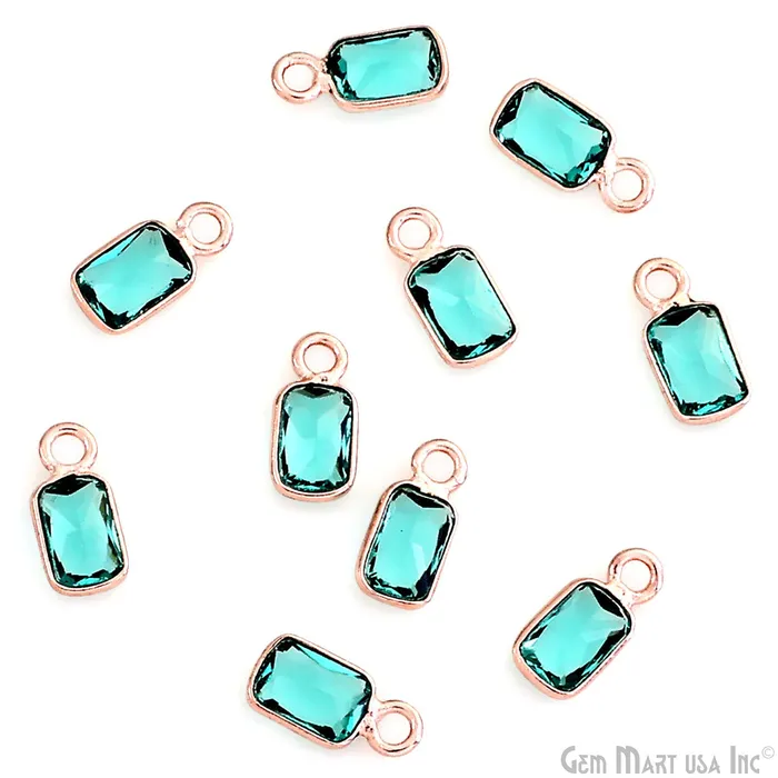 Earrings GemMartUSA 5pc Lot Apatite Octagon 6x4mm Rose Gold Plated Single Bail Brilliant Cut Gemstone Connector Earrings GemMartUSA 5pc Lot Apatite Octagon 6x4mm Rose Gold Plated Single Bail Brilliant Cut Gemstone Connector
