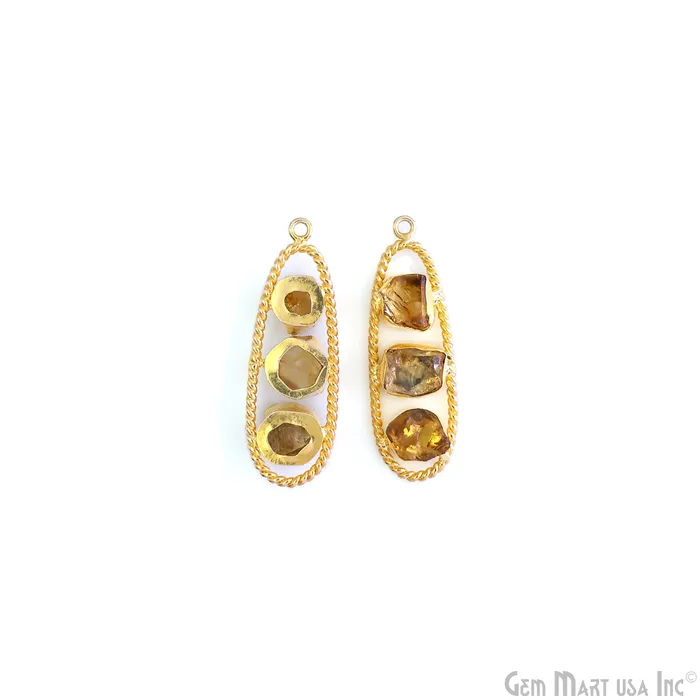 Earrings GemMartUSA Citrine Rough Gemstone Free Form Oval Gold Plated Twisted Bezel setting 44x16mm DIY Earring Pendant Connector Earrings GemMartUSA Citrine Rough Gemstone Free Form Oval Gold Plated Twisted Bezel setting 44x16mm DIY Earring Pendant Connector
