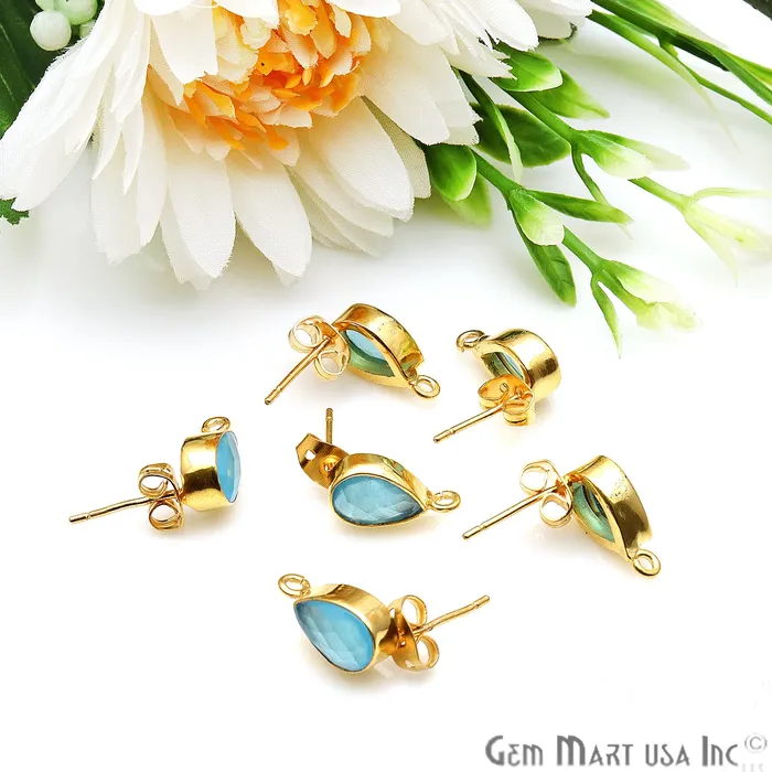 Earrings GemmartUSA DIY Pear 13x7mm Gold Bail Gemstone stud Earring Pick Your Gemstone Earrings GemmartUSA DIY Pear 13x7mm Gold Bail Gemstone stud Earring Pick Your Gemstone