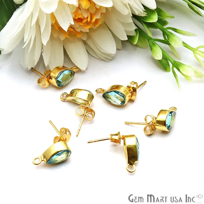 Earrings GemmartUSA DIY Pear 13x7mm Gold Bail Gemstone stud Earring Pick Your Gemstone Earrings GemmartUSA DIY Pear 13x7mm Gold Bail Gemstone stud Earring Pick Your Gemstone