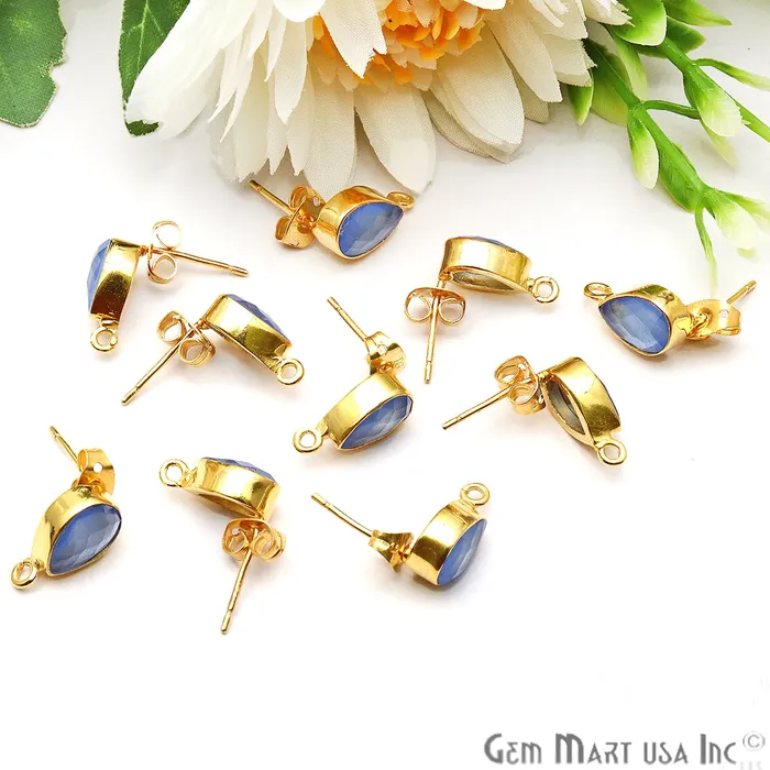 Earrings GemmartUSA DIY Pear 13x7mm Gold Bail Gemstone stud Earring Pick Your Gemstone Earrings GemmartUSA DIY Pear 13x7mm Gold Bail Gemstone stud Earring Pick Your Gemstone