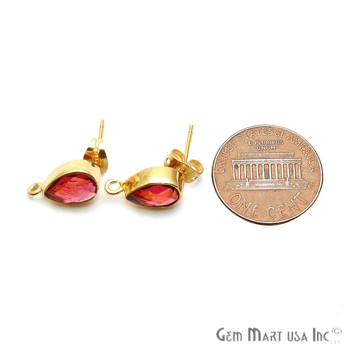 Earrings GemmartUSA DIY Pear 13x7mm Gold Bail Gemstone stud Earring Pick Your Gemstone Earrings GemmartUSA DIY Pear 13x7mm Gold Bail Gemstone stud Earring Pick Your Gemstone