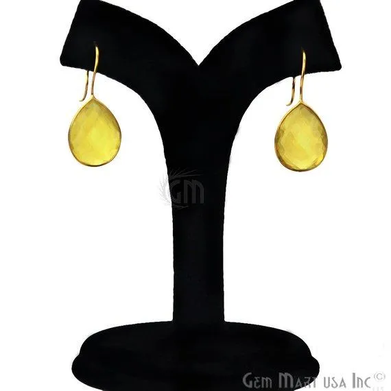 Earrings GemMartUSA Pear Shape 16x35mm Gold Plated Gemstone Hook Earrings Pick your Gemstone 900891 Earrings GemMartUSA Pear Shape 16x35mm Gold Plated Gemstone Hook Earrings Pick your Gemstone 900891
