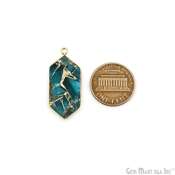 Earrings GemMartUSA Sky Blue Mohave 32x13mm Gold Plated Single Bail Earring Connector 1 Pair Earrings GemMartUSA Sky Blue Mohave 32x13mm Gold Plated Single Bail Earring Connector 1 Pair
