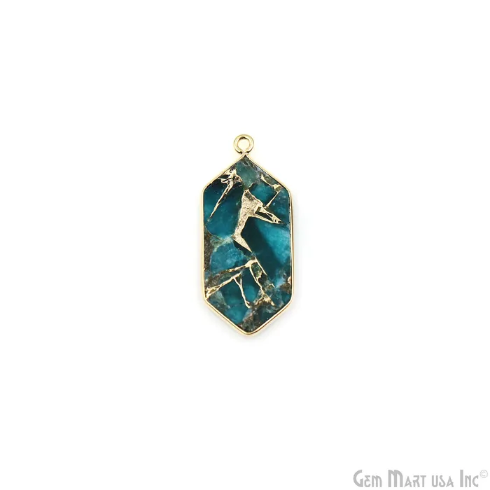 Earrings GemMartUSA Sky Blue Mohave 32x13mm Gold Plated Single Bail Earring Connector 1 Pair Earrings GemMartUSA Sky Blue Mohave 32x13mm Gold Plated Single Bail Earring Connector 1 Pair