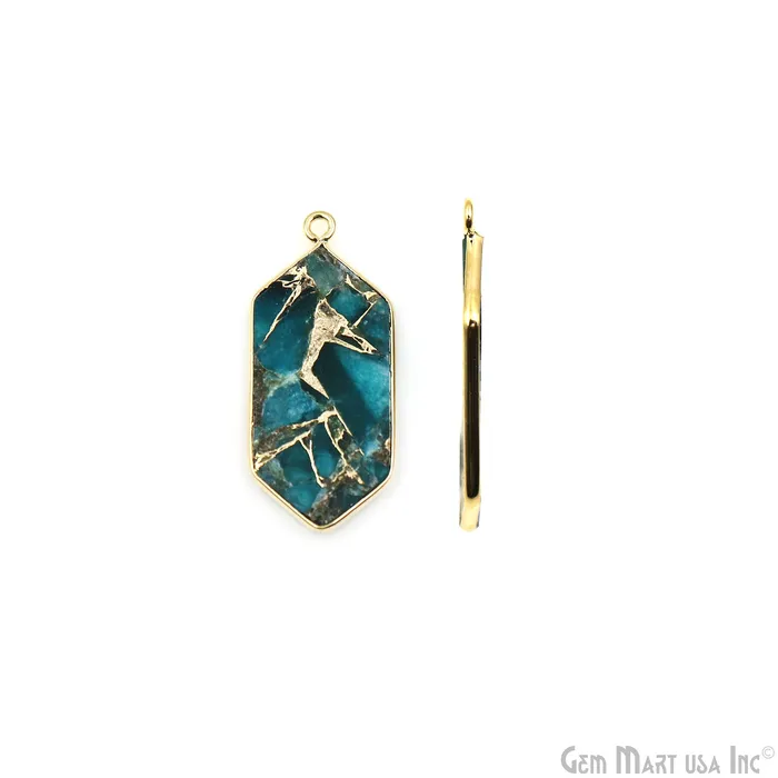 Earrings GemMartUSA Sky Blue Mohave 32x13mm Gold Plated Single Bail Earring Connector 1 Pair Earrings GemMartUSA Sky Blue Mohave 32x13mm Gold Plated Single Bail Earring Connector 1 Pair