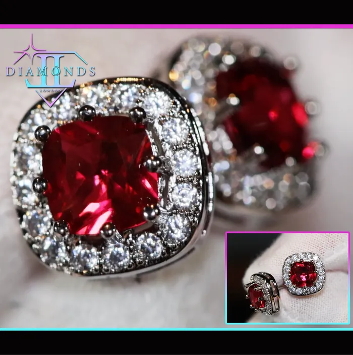 Earrings Lab Diamonds London Red Diamond Ear Studs