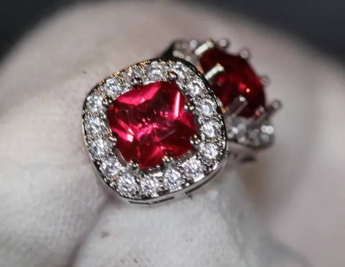 Earrings Lab Diamonds London Red Diamond Ear Studs