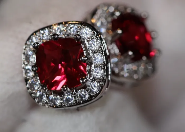 Earrings Lab Diamonds London Red Diamond Ear Studs