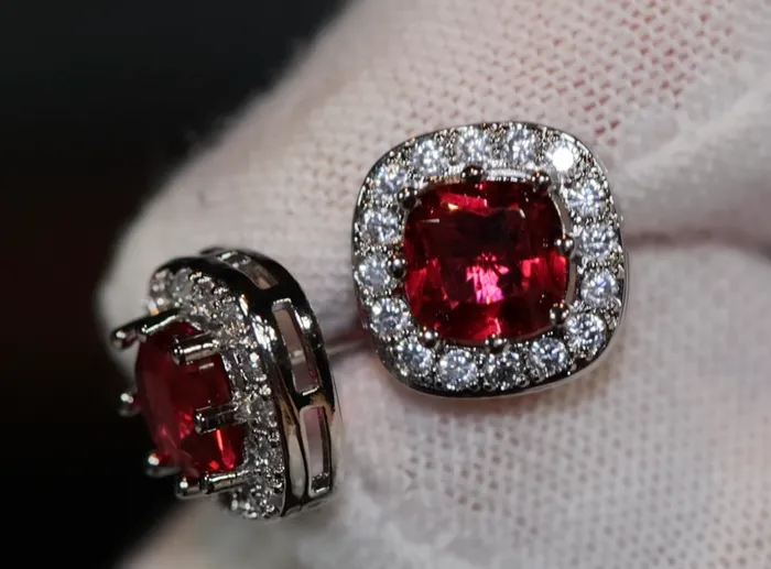 Earrings Lab Diamonds London Red Diamond Ear Studs