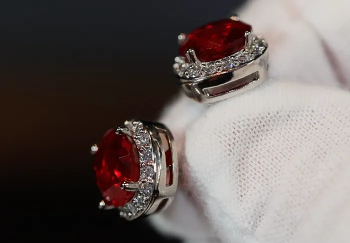 Earrings Lab Diamonds London Red Diamond Ear Studs