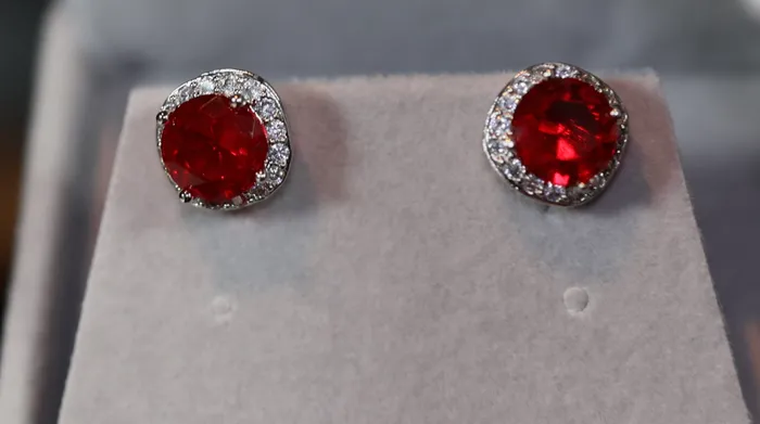 Earrings Lab Diamonds London Red Diamond Ear Studs
