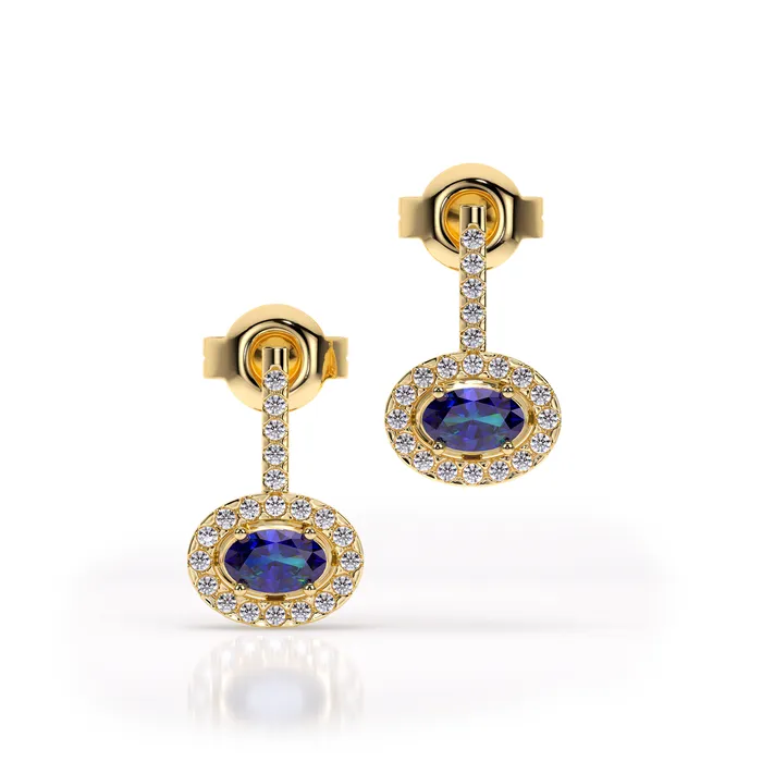 Earrings Noble Few 14K Yellow Gold Natural Alexandrite Earring Safiya Jewels