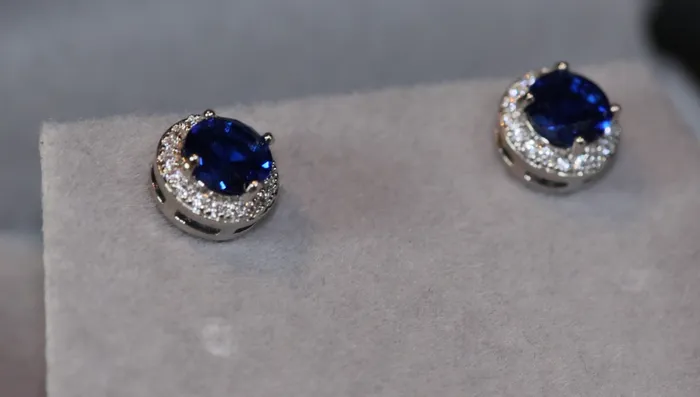 Earrings Sapphire Blue Ear Studs Blue Gemstone Ear Studs My Store