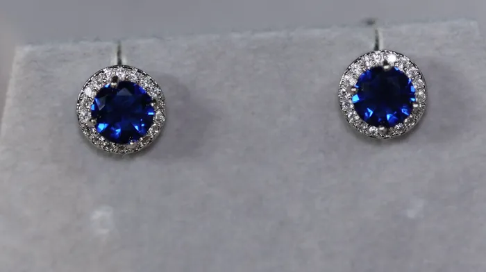 Earrings Sapphire Blue Ear Studs Blue Gemstone Ear Studs My Store
