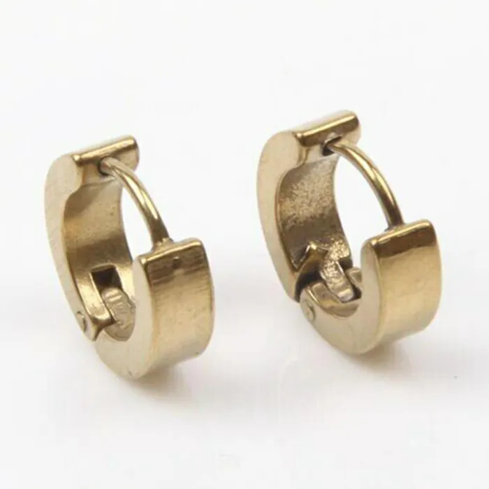 Earrings SWEET T 52 Cool Men and Womens Unisex Stainless Steel Stud Earrings In Blue Black Gold Silver 1 Pair Earrings
