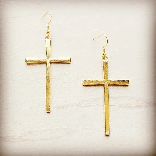 Earrings The Jewelry Junkie Gold Cross Earrings Online Only