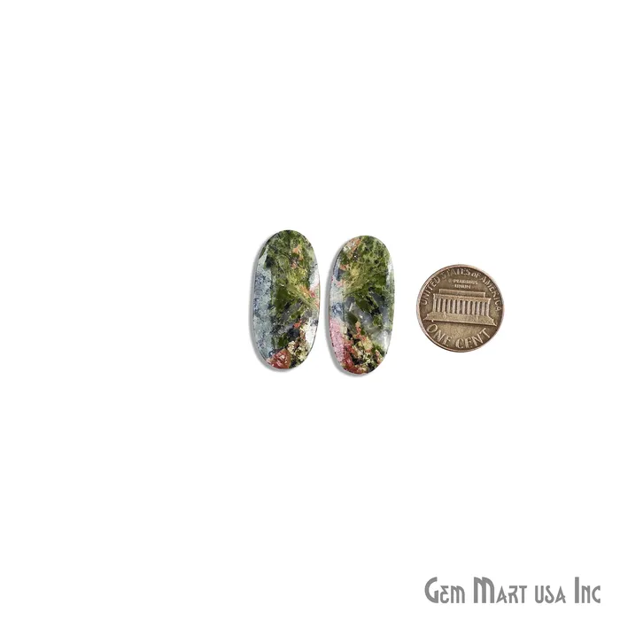 Earrings Unakite Oval Shape 33x13mm Loose Gemstone For Earring Pair GemMartUSA