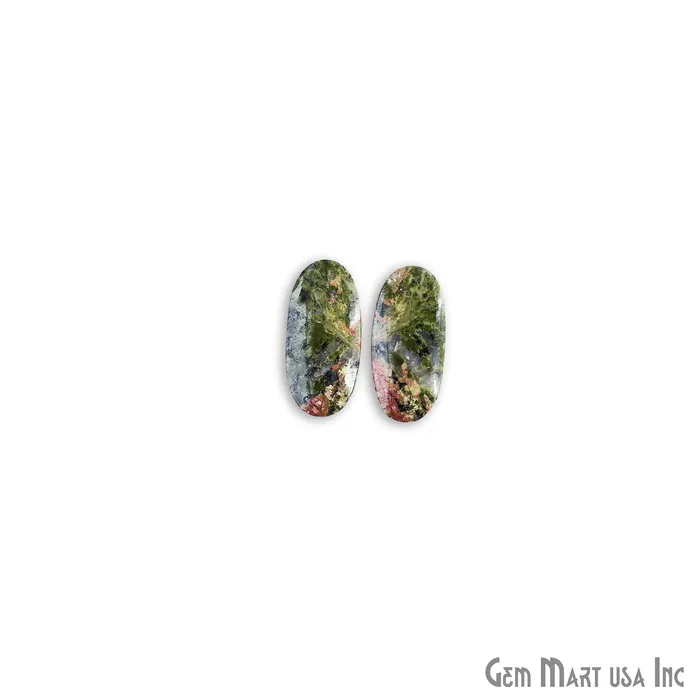 Earrings Unakite Oval Shape 33x13mm Loose Gemstone For Earring Pair GemMartUSA