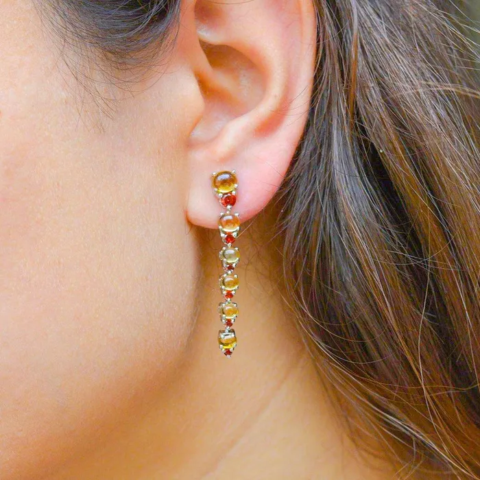 Earrings YoTreasure 533 ct Solid 925 Sterling Silver Citrine Earrings