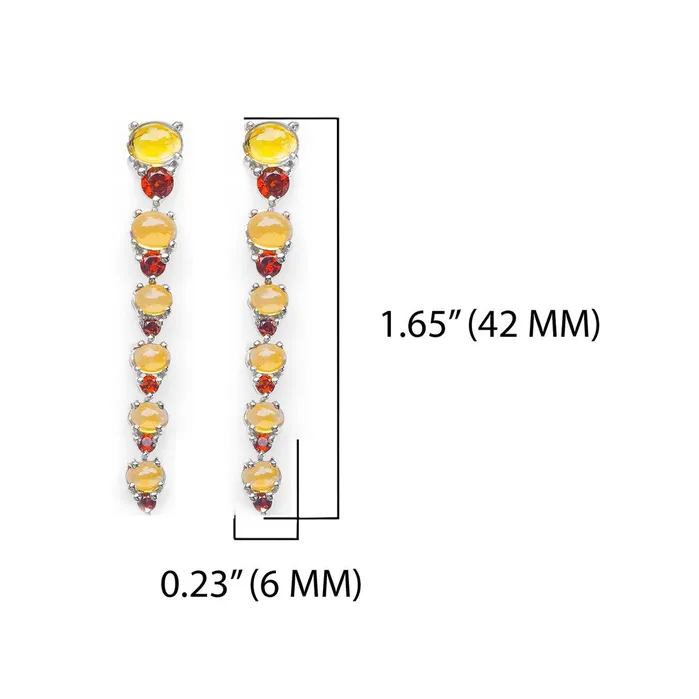 Earrings YoTreasure 533 ct Solid 925 Sterling Silver Citrine Earrings