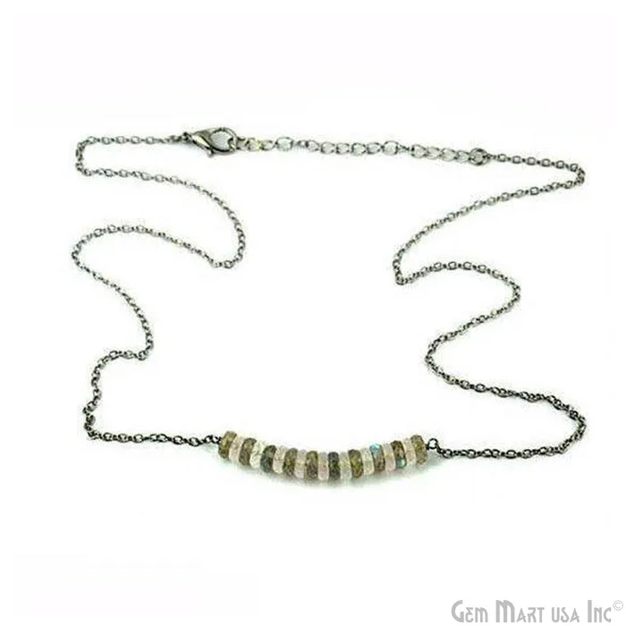 Faceted 42x5mm Gemstone Bead Charm 18 Inch Long Necklace Chain Pick your Gemstone Plating GemMartUSA Necklaces Faceted 42x5mm Gemstone Bead Charm 18 Inch Long Necklace Chain Pick your Gemstone Plating GemMartUSA Necklaces