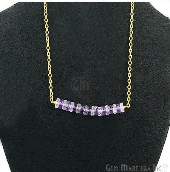 Faceted 42x5mm Gemstone Bead Charm 18 Inch Long Necklace Chain Pick your Gemstone Plating GemMartUSA Necklaces Faceted 42x5mm Gemstone Bead Charm 18 Inch Long Necklace Chain Pick your Gemstone Plating GemMartUSA Necklaces