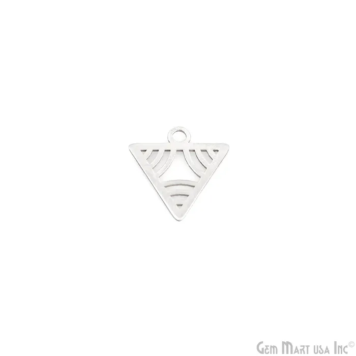 GemMartUSA Charm Necklaces Triangle Shape Charm Laser Finding Silver Plated Charm For Bracelets Pendants GemMartUSA Charm Necklaces Triangle Shape Charm Laser Finding Silver Plated Charm For Bracelets Pendants