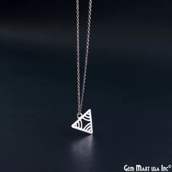 GemMartUSA Charm Necklaces Triangle Shape Charm Laser Finding Silver Plated Charm For Bracelets Pendants GemMartUSA Charm Necklaces Triangle Shape Charm Laser Finding Silver Plated Charm For Bracelets Pendants